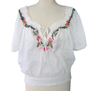 Subtle Luxury || Fringe Tassel Dress White Dainty Cotton Embroidery Sz M/L Fairy